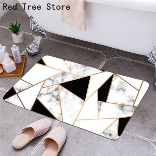 Kitchen Mat Geometric Print Non-Slip Entrance Doormat Bedroom Home Floor Decoration Carpet Absorbent Water Bathroom Toilet Rug