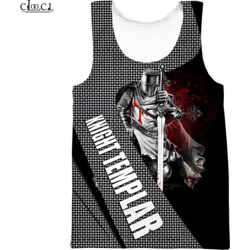 CLOOCL Newest Knights Templar Tank Top Gym Clothing 3D Print Tank Top Men Women Fitness Streetwear Vest Bodybuilding Shirt