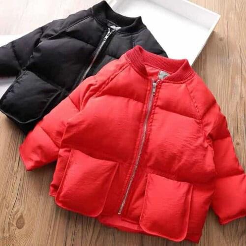 New 2021 Winter Girls Outerwear New Boys Cotton Thick Down Coats For Children Casual Warm Jackets Coats Kids Snow Clothes D209
