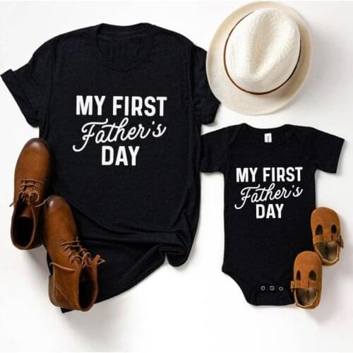 Family Matching Outfits Funny Dad Shirt Fathers Day Gift 2021 Cute Clothes Print Summer My First Father Day T Shirt