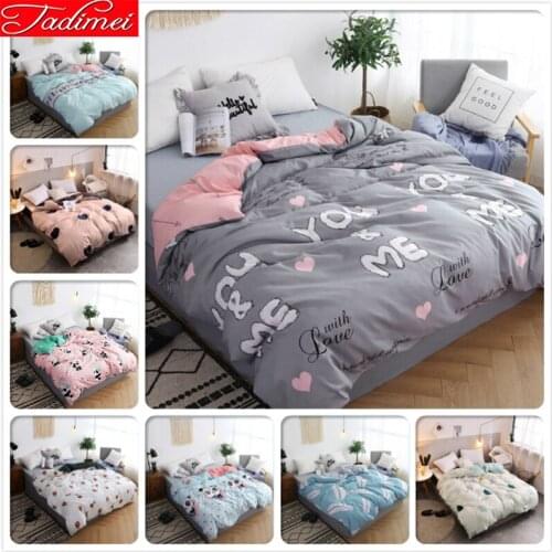 1 piece Duvet Cover Adult Kids Soft Cotton High Quality Bedding Bag Single Twin Full Queen King Size Bedspreads 150x200 220x240
