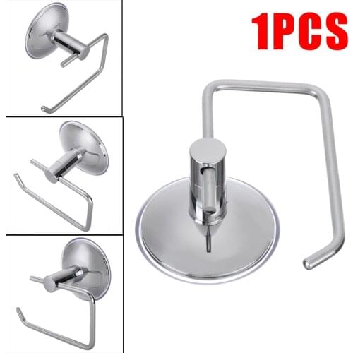 Suction Cup Rack Kitchen Bathroom Storage Stainless Steel Toilet Roll Tissue Paper Holder Wall Mounted