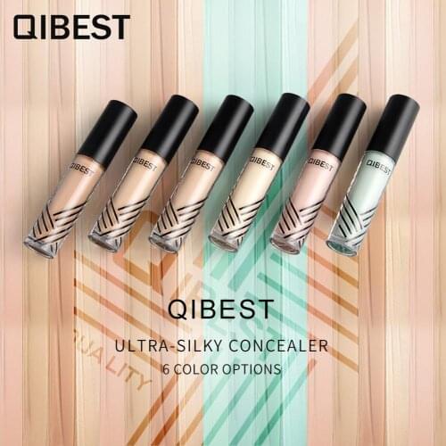 QIBEST Liquid Concealer Cream Dark Circle Eraser Under Eye Cover up Acne Scars Full Coverage Contour Face Moisturizing Makeup