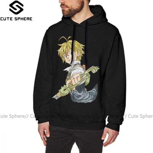 Meliodas Hoodie Meliodas Hoodies Loose Grey Pullover Hoodie Male Winter Nice Long Sleeve Over Size Cotton Hoodies