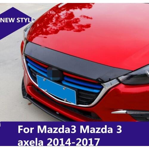 Carbon fiber Front Grille Hood Engine Cover Trim car styling Exterior decoration For Mazda3 Mazda 3 axela 2014-2017