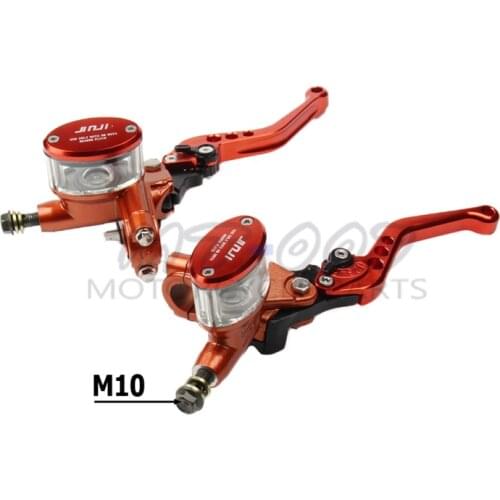 Universal Motorcycle Master Cylinder Reservoir Hydraulic Brake Clutch Adjuster Lever Pair CNC M10