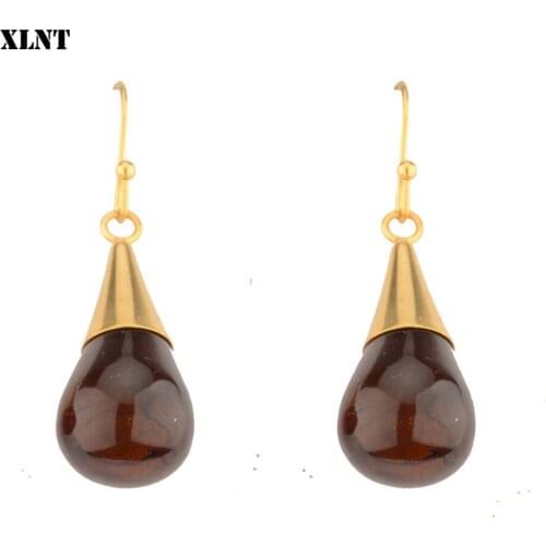 XLNT 1 pair Girls Vintage Fashion acrylic Earrings Women Crystal Water Dropearrings Jewelry Wedding Pierced Dangle Earrings