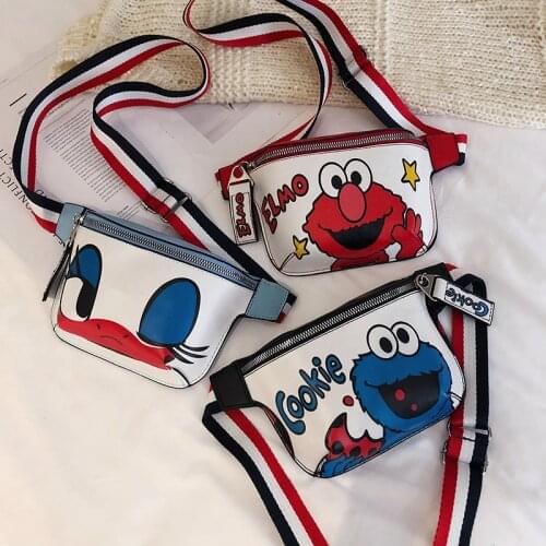 Ladies Cartoon Waist Bag Brand Handbags Fashion Designer Chest Bag Female Hip Bag Crossbody Wallet Leather Small Bag Fanny Pack