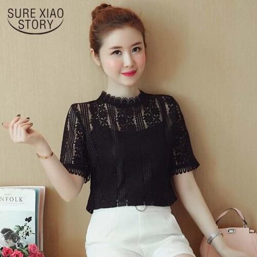 Womens tops and blouses 2021 off shoulder top harajuku white blouse women shirts ladies tops blouse shirt Lace Solid 3202 50