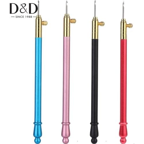 1pcs Embroidery Crochet Hooks with 3 Needles Stainless Steel Handle French Tambour Hooks for Sewing Embroidery Beading Sequins