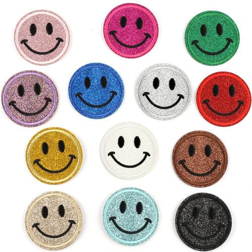 Embroidered Patches iron on small face expression patch for Clothing cartoon embroidery sticker DIY Motif jeans Accessories