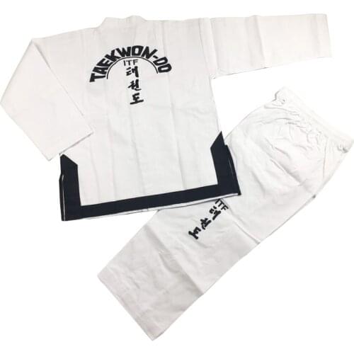 2020 Taekwondo Dobok Standard ITF Uniform For Master Assistant Exquisite Embroidery Taekwondo Suit 보조 코치 유니폼