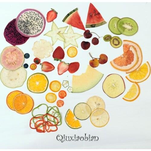 40pcs Dried Pressed Mixed Exopy Fruits+Vegetables Slices Plant Herbarium For Jewelry Photo Frame Phone Case Craft DIY Making Hot