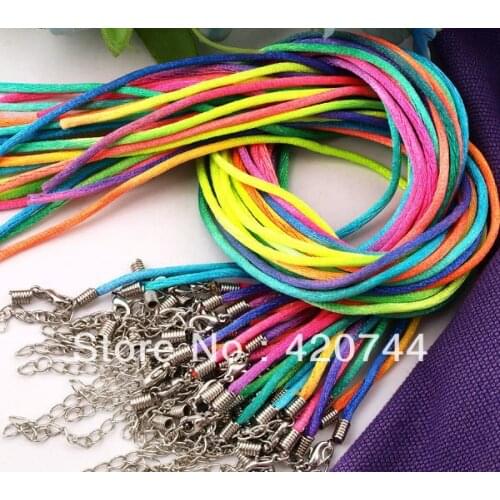 50PCS Multicolor Satin Necklace Pendant Cords Thread 2mm CHIC