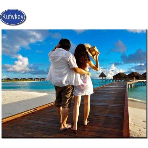 5D DIY Photo Custom diamond Painting full square round drill embroidery"Romantic couple" diamond Mosaic Cross Stitch decor home