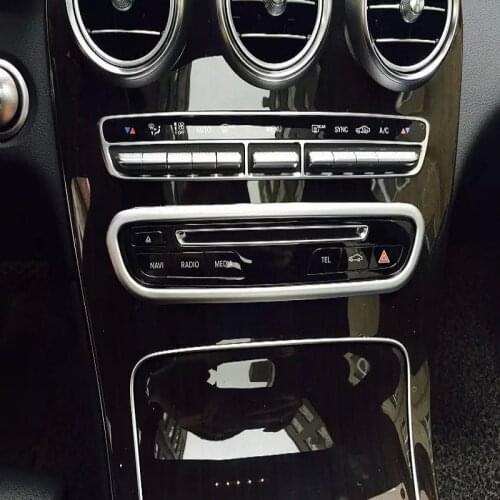 Car Styling Chrome Interior Accessory CD Switch Sequin Trim For Mercedes Benz GLC X253 Benz GLC200 GLC250 GLC300