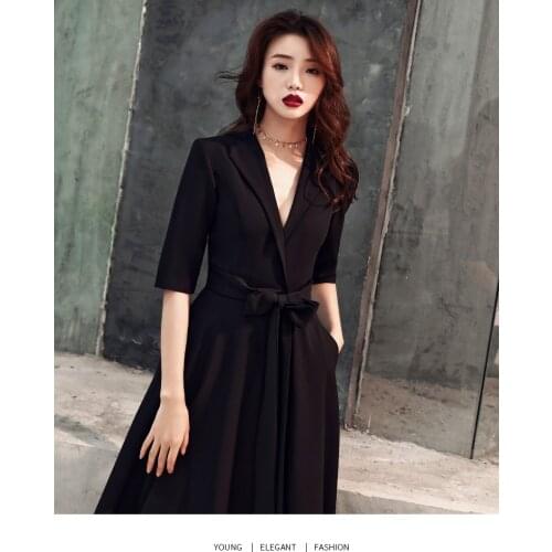 100%real navy black/wine red bowknot belt notched collar long dress queen Victoria/customs size/stage performance/studio