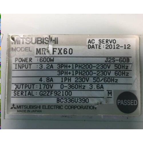 MR-FX60 Servo driver , used in good condition . 80% appearance new , good working , free shipping