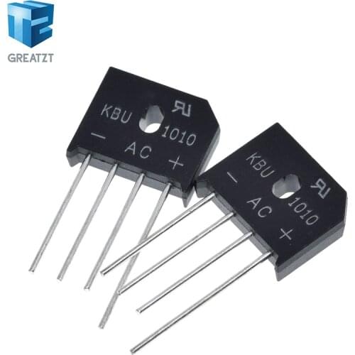 GREATZT 5PCS/LOT KBU1010 KBU-1010 10A 1000V ZIP Diode Bridge Rectifier diode New