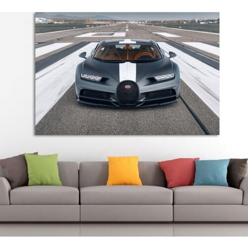 Bugatti Chiron Sport Car Supercar Picture Wall Art Posters Fabric Canvas Print Paintings for Living Room Decor