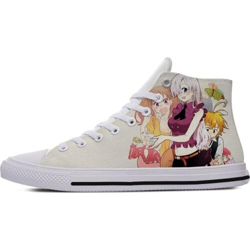 2019 Hot NEW Anime Nanatsu No Taizai The Seven Deadly Leisure Shoes 3D Print Lightweight Breathable Fashion Top Canvas Shoes