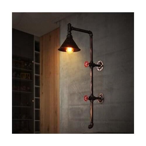 Loft vintage industrial style decoration restaurant engineering lighting bar corridor balcony creative pipe wall lamp