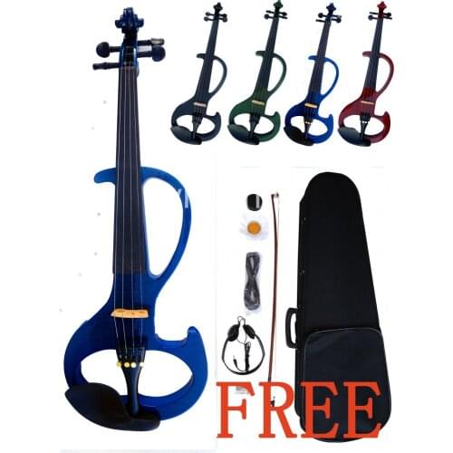 Yinfente Electric silent violin 4/4 Nice Tone Handmade Free Case Bow #EV6