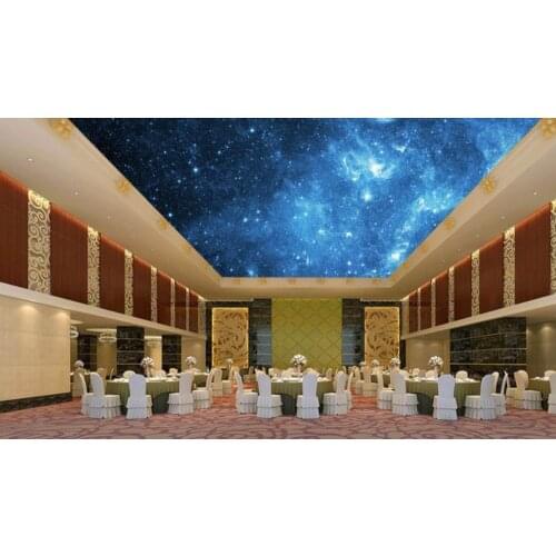 Night sky stars ceiling background wall painting Ceiling Mural Custom 3D Photo Wallpaper For Living Room Ceiling