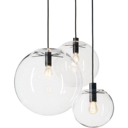 Nordic Pendant Lights Globe Chrome Lamp Glass Ball Hanglamp Lustre Suspension Kitchen Light Fixture Lighting luminaire
