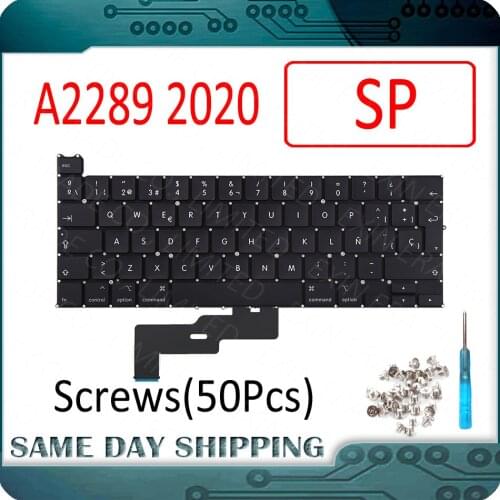 New Laptop A2289 Keyboard Spanish Spain Replacement for MacBook Pro Retina 13" EMC 3456 MXK62 2020 Year