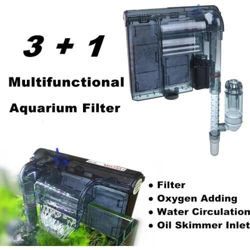 3-in-1 Hanging Aquarium Filter Skimmer Fish Tank Waterfall Filter Water Pump For Aquarium Oxygen Water Circulation Filter