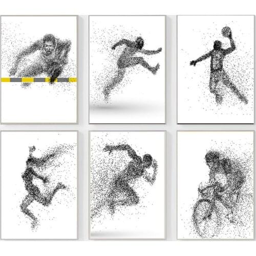 Sports Abstract Art Poster Sports Track and Field Canvas Painting Childrens Living Room Art Wall Home Decoration Painting