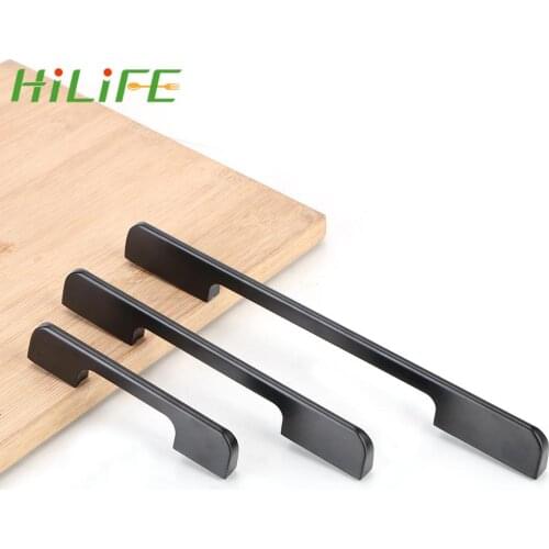 Kitchen Drawer Pulls Black Aluminum Hardware Cabinet Handles American Style Furniture Handle