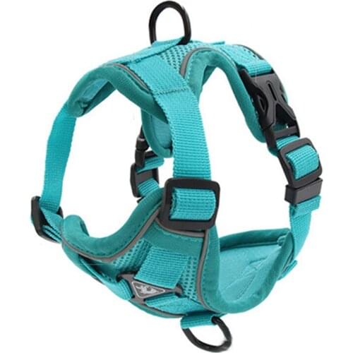 Dog Harness No Pull Turquoise Breathable Pet Harness Vest for Small Dog Light Weight Durable Puppy Harness with Walking Lead Set