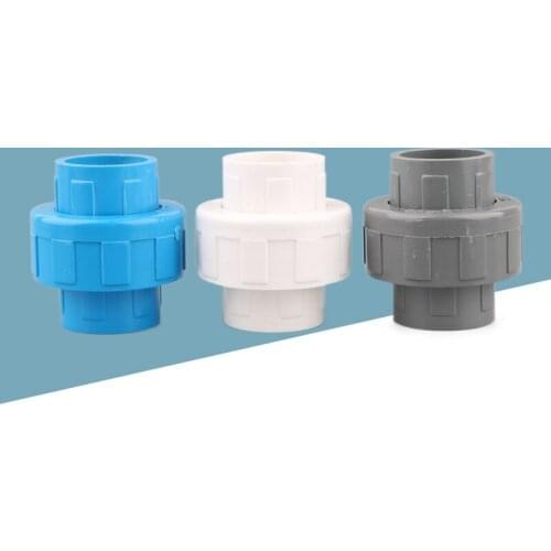 1pc PVC Union 20 25 32 40 50mm Equal Coupling Water Pipe Straight Connector For Garden Irrigation Aquarium Fish Tank Fittings