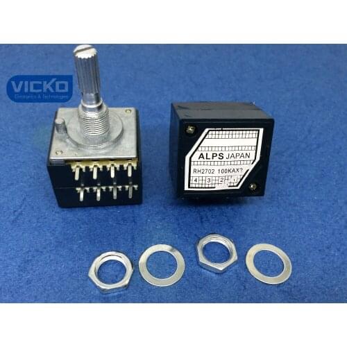 [vk]5pcs/lot! Japan Alps 27-type RH2702 100KAX2 100K 100KA A100K 8PIN with Loudness potentiometer (switch)