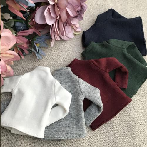 1pc Long Sleeve Shirt for Blythe Dolls Base Shirt Clothes For Barbie Blouse Momoko Doll Clothes 1/6 Doll Accessories Kid Toy