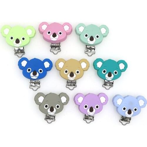 Kovict 10/20/50pc Koala Silicone Pacifier Clip Food Grade DIY Pacifier Chain Necklace Bracelet Baby Toys Accessories BPA-Free