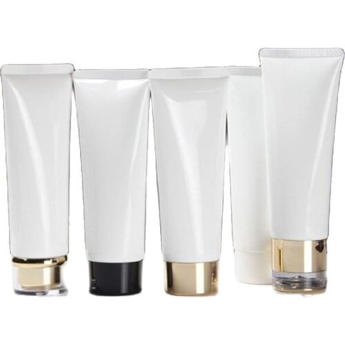100ml Cosmetic Container Soft Tube White Refillable Empty Plastic Soft tube Bottle Makeup Travel Face Cream Lotion Bottle 50pcs