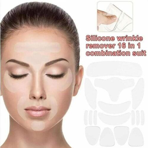 18Pcs Silicone Removal Sticker Face Forehead Neck Eye Sticker Pad Anti Aging Skin Lifting Care Patch