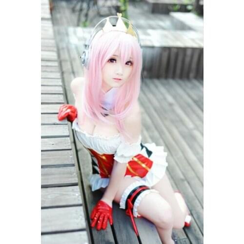 2016 Japanese Cartoon Super Sonic Cosplay Costumes Lovely Red Heart Lolita Girls' Party Dress New Custom Made Red Queen Version
