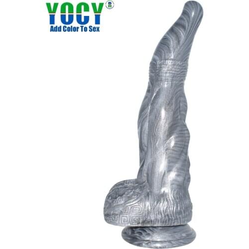 2021New Silver Wolf Small Head Gradual Penis Sexy Anal Plug Silicone Simulation Animal Dildo Sodomy Sex Masturb Female Big Cock