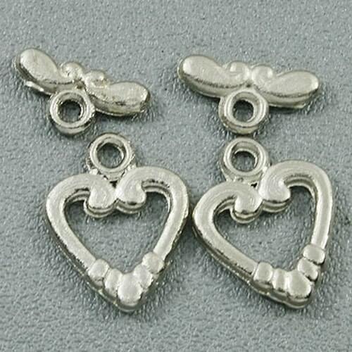 3-colors heart shaped toggle clsap 50sets one unit --choose by yourself