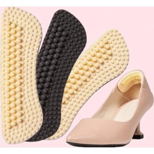 4D Heel Patch Silicone Rubber Heel Sticker with Soft Anti-wear Dots 2/4/5/6mm Thick for High Heels Shoes too Loose FK88