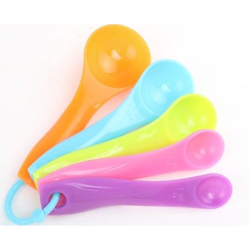 5pcs Food-grade Silicone Kitchen Measuring Spoons Baking Utensil Set Kit Tools 5 Size