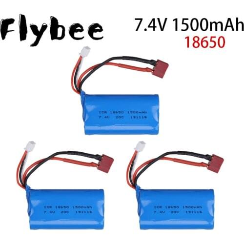 7.4V 1500mAh Lipo Battery 12423 12428 For Wltoys 12401 12402 12402A Crawler Car Battery 1500 mah 7.4 V Lithium battery T Plug