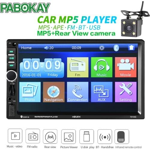 2din Car Radio GPS Navigation Camera 7'' Touch Screen Bluetooth Autoradio Multimedia MP5 Player 7018G Audio Stereo7018G
