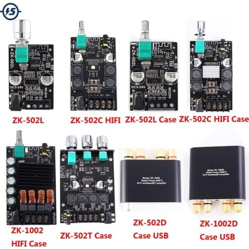 Bluetooth Audio Stereo Module BLE5.0 HIFI 2.0 Stereo Digital Amplifier Module AUX TPA3116D2 50W+50W With Case