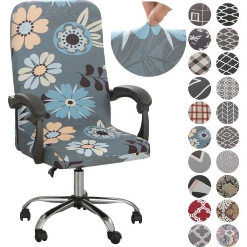 Printed Elastic Chair Covers Anti-dirty Rotating Stretch Office Computer Desk Seat Chair Cover Removable Slipcovers M/L