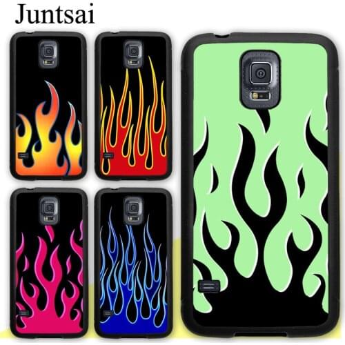 Red Blue Neon Flames Fire Case For Samsung Galaxy A51 A71 A21S A20e A31 M31 M21 A50 A70 S9 S10 S20 Plus Note 20 Ultra